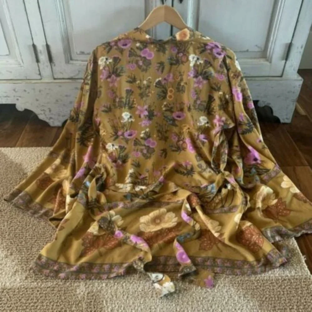 New Wild Bloom Vintage Print Floral Kimono Duster - Picture 9 of 12